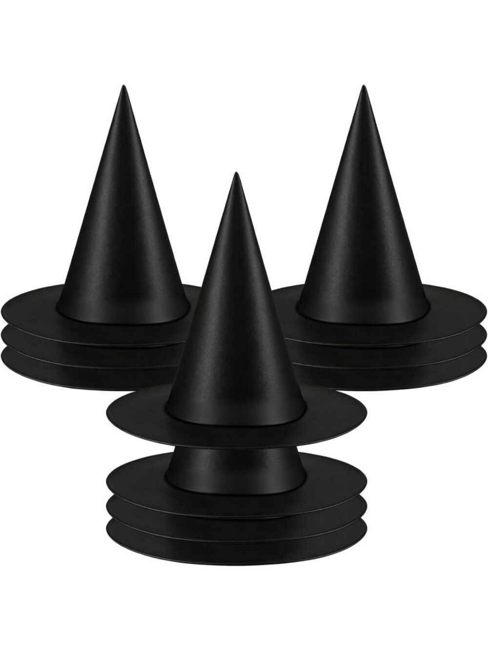 Halloween Witch Hats Decorations 10 PCS Hanging Floating Black Wizard Party Hat - Picture 1 of 6